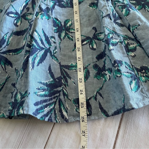 JM Collection Pleated Linen Skirt Women’s 10 Petite Floral Flowy Coastal Cottage - Picture 9 of 10